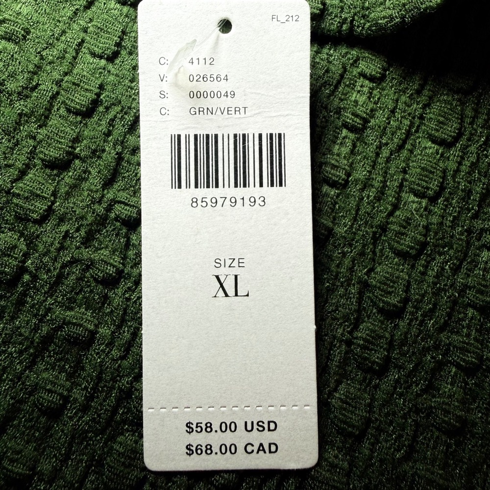 Maeve Anthropologie Green Textured Bubble Knit Mock Neck Top Womens XL NWT - Picture 5 of 10